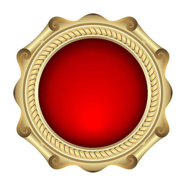 Diseño vectorial creativo del emblema con gradiente dorado y rojo