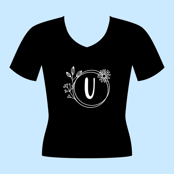 Diseño vectorial creativo del icono de la fuente de la flor de la camiseta