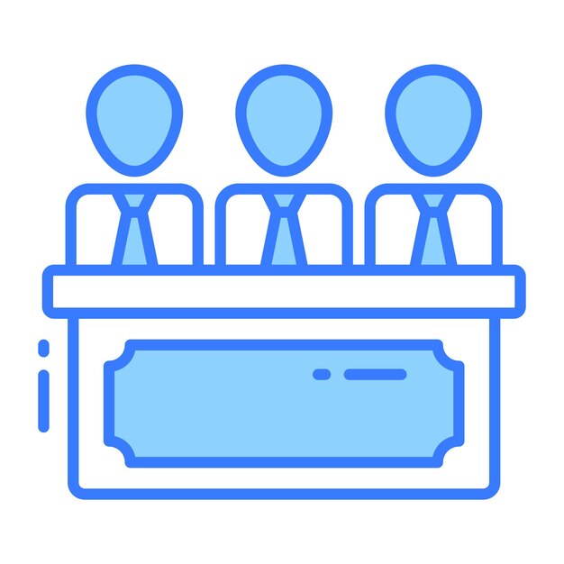 Diseño vectorial creativo del icono del jurado de los jueces en estilo editable