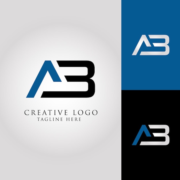 diseño vectorial creativo y limpio de las letras del logotipo AB
