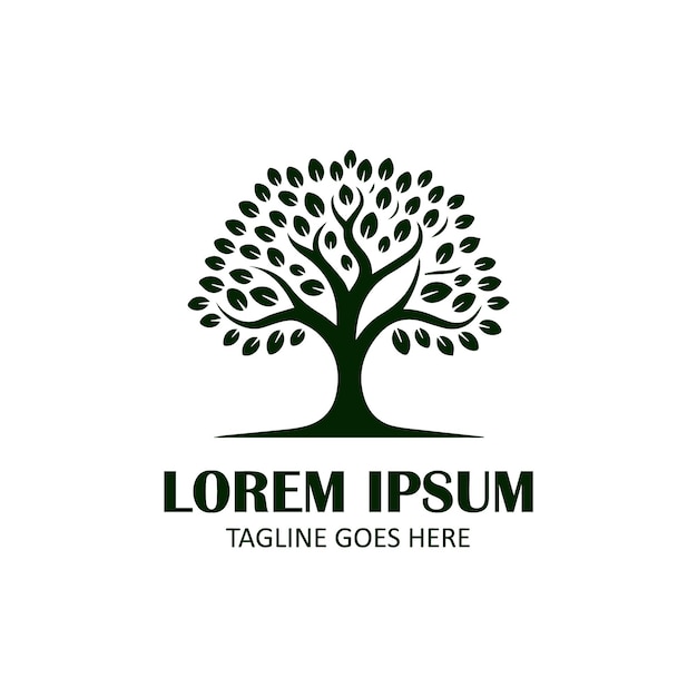 Diseño vectorial creativo del logotipo del árbol verde