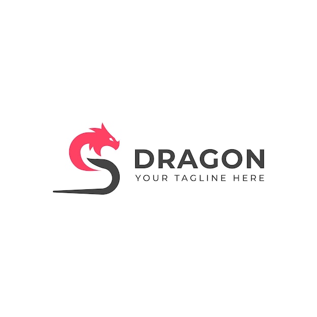 Diseño vectorial creativo del logotipo del dragón