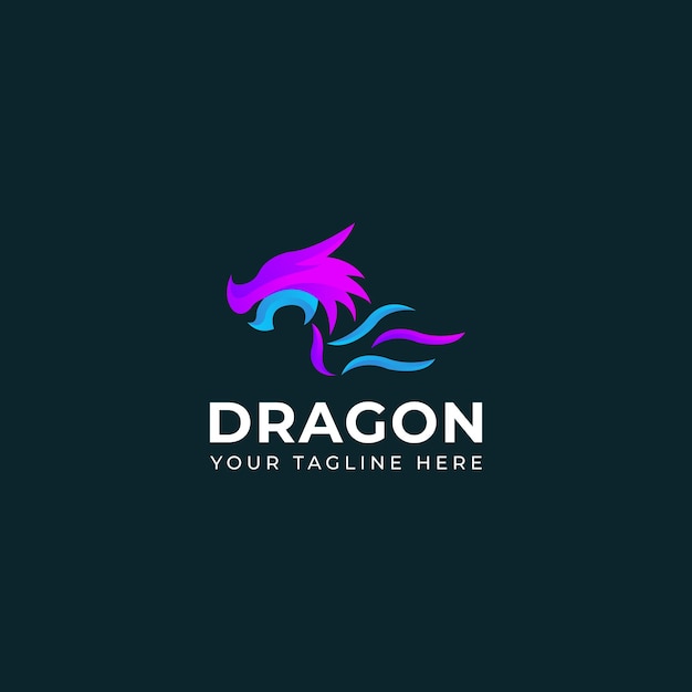 Diseño vectorial creativo del logotipo del dragón