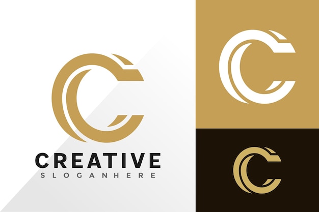 Diseño vectorial creativo del logotipo de la letra C Diseños abstractos del emblema