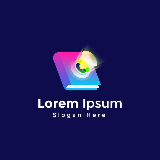 Diseño vectorial creativo del logotipo del libro mágico plantilla de diseño del logotipo colorido del libro