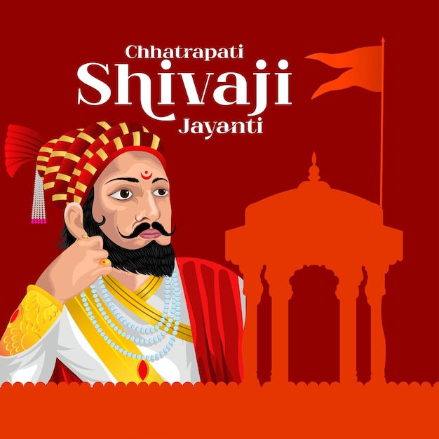 Diseño vectorial creativo de shivaji maharaja