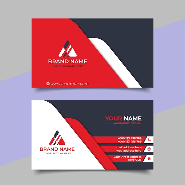 Diseño vectorial creativo de tarjetas de visita profesionales modernas