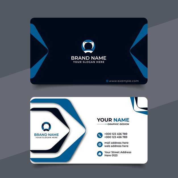 Diseño vectorial creativo de tarjetas de visita profesionales modernas
