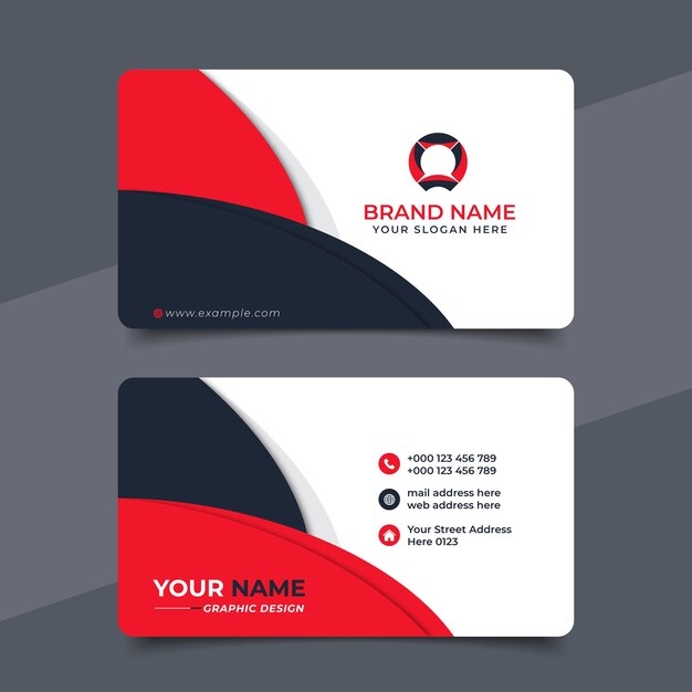 Diseño vectorial creativo de tarjetas de visita profesionales modernas
