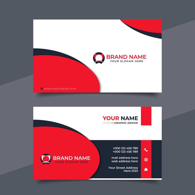 Diseño vectorial creativo de tarjetas de visita profesionales modernas