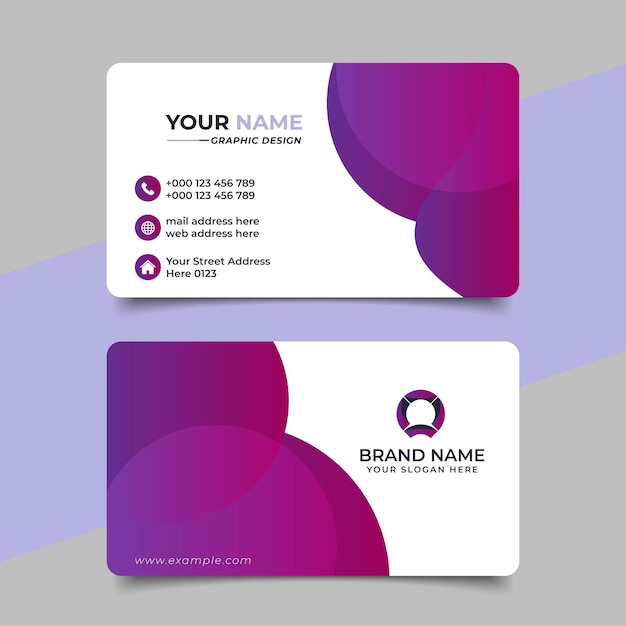 Diseño vectorial creativo de tarjetas de visita profesionales modernas