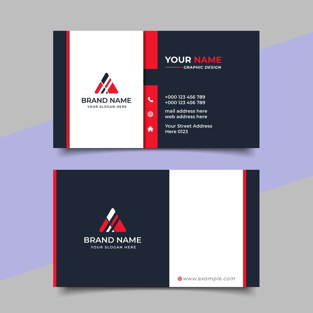 Diseño vectorial creativo de tarjetas de visita profesionales modernas