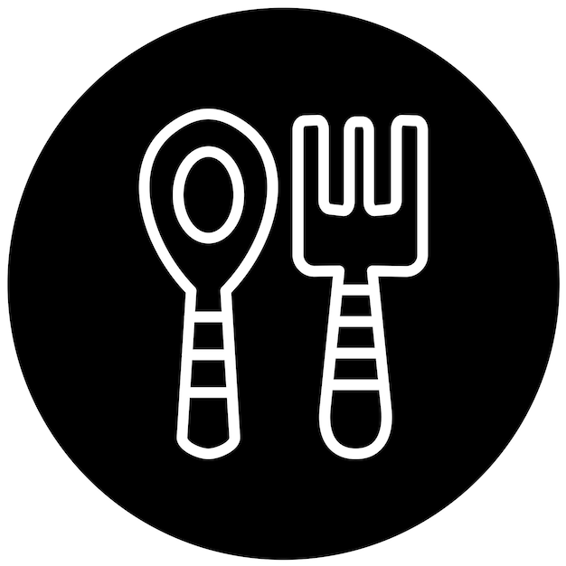 Diseño vectorial de cubiertos para bebés Estilo de icono