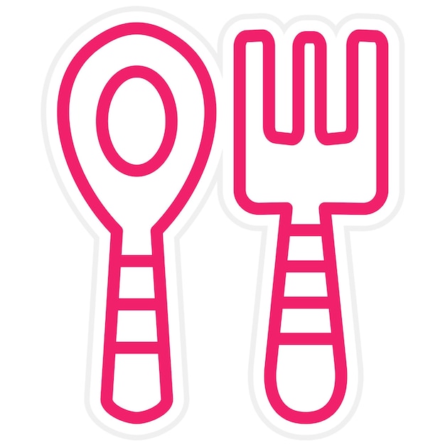 Diseño vectorial de cubiertos para bebés Estilo de icono