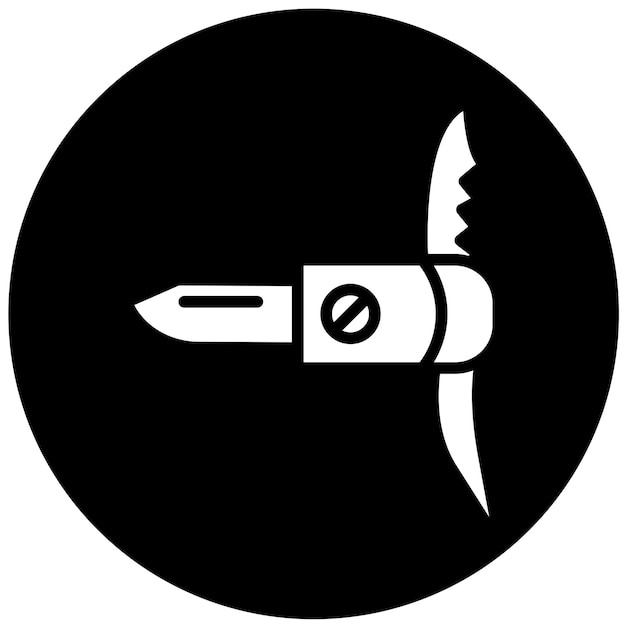 Diseño vectorial cuchillo suizo estilo icono