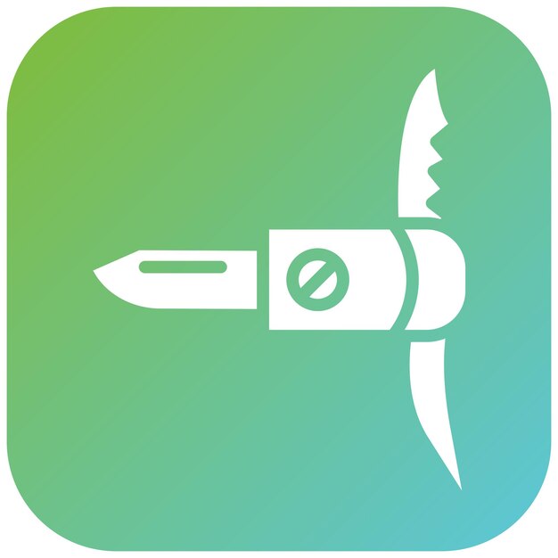 Diseño vectorial cuchillo suizo estilo icono
