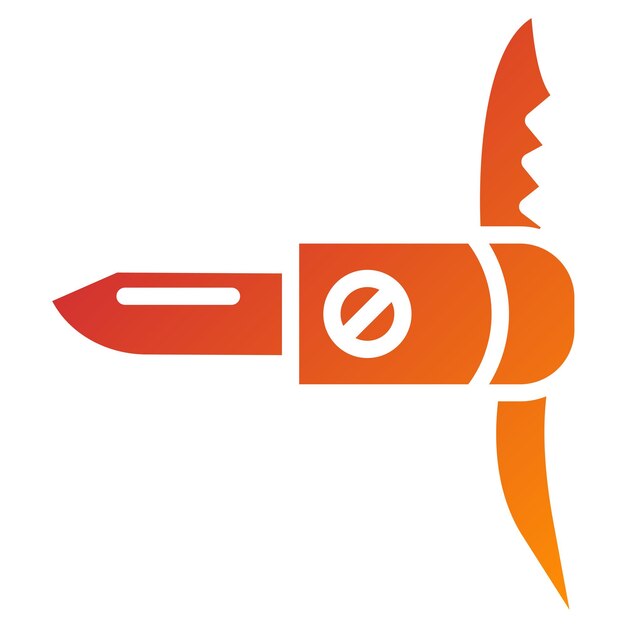 Diseño vectorial cuchillo suizo estilo icono