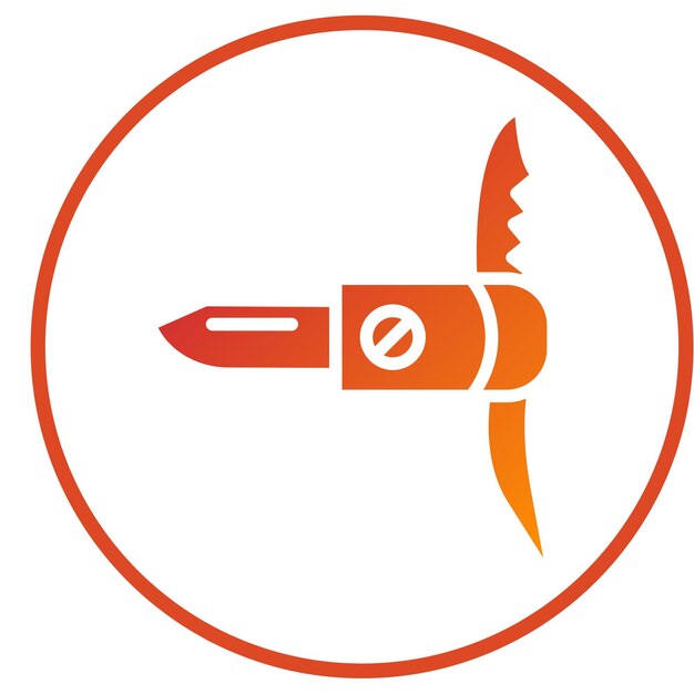 Diseño vectorial cuchillo suizo estilo icono