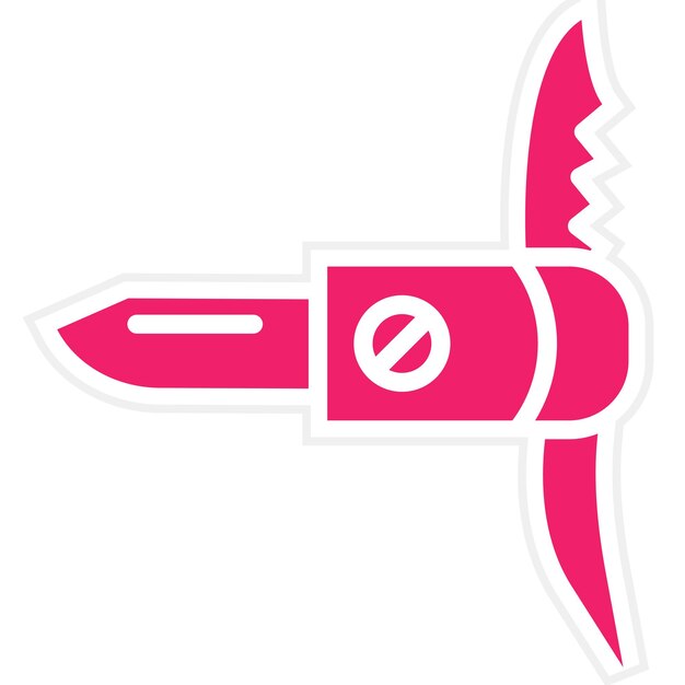 Diseño vectorial cuchillo suizo estilo icono