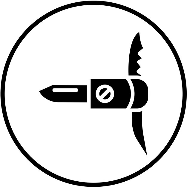 Diseño vectorial cuchillo suizo estilo icono