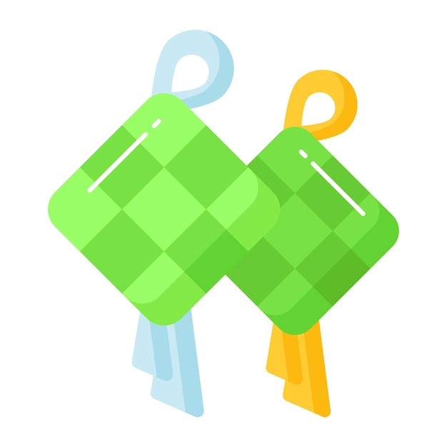 Diseño vectorial cuidadosamente elaborado de ketupat en icono premium de estilo editable
