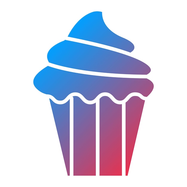 Diseño vectorial de cupcakes Estilo de icono