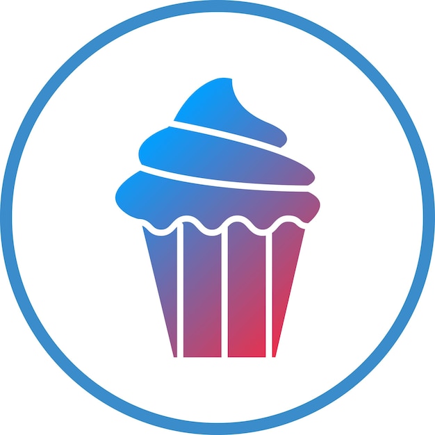 Diseño vectorial de cupcakes Estilo de icono
