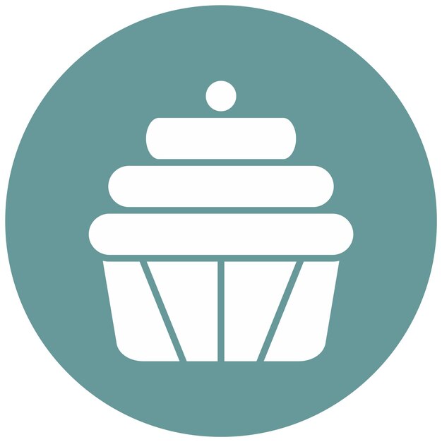 Diseño vectorial de cupcakes Estilo de icono