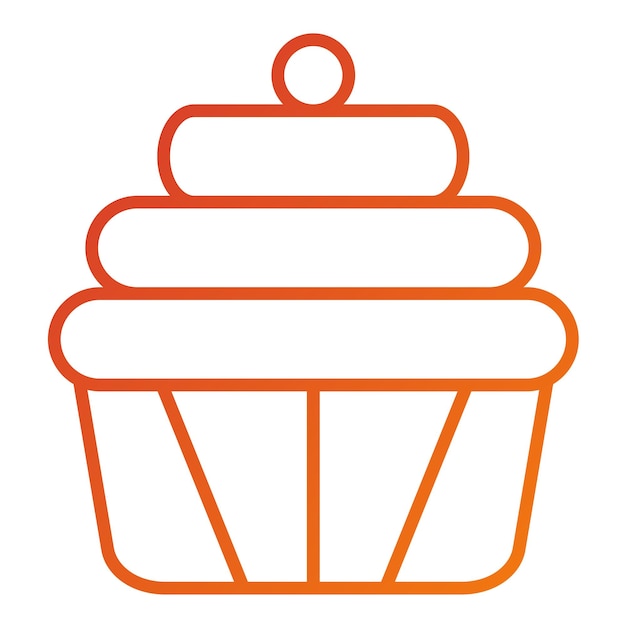 Diseño vectorial de cupcakes Estilo de icono