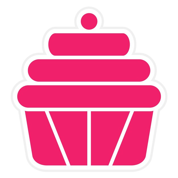 Diseño vectorial de cupcakes Estilo de icono