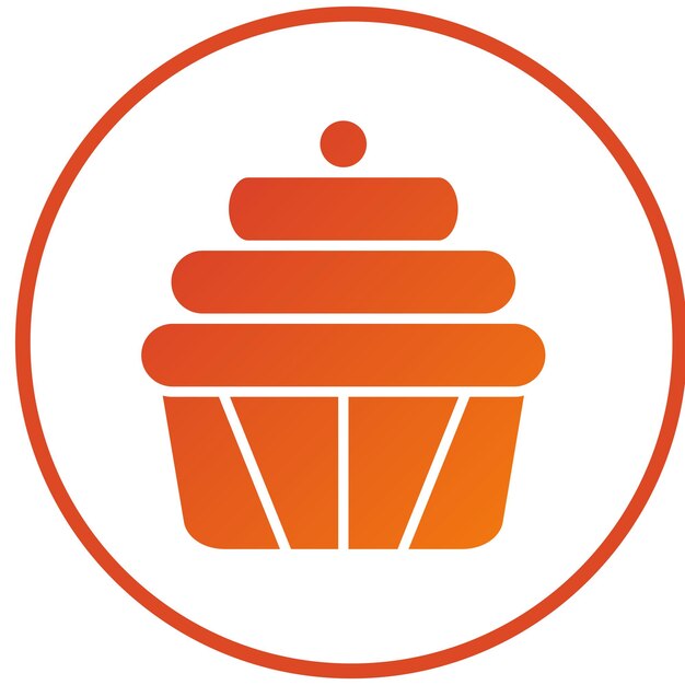 Diseño vectorial de cupcakes Estilo de icono