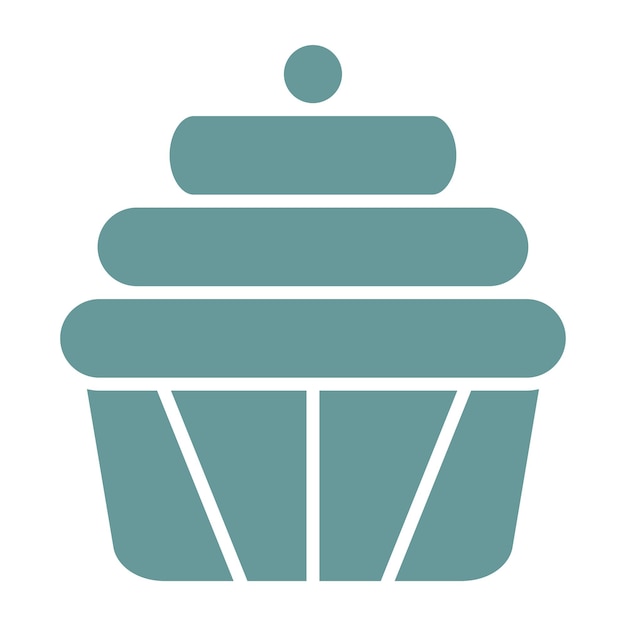 Diseño vectorial de cupcakes Estilo de icono