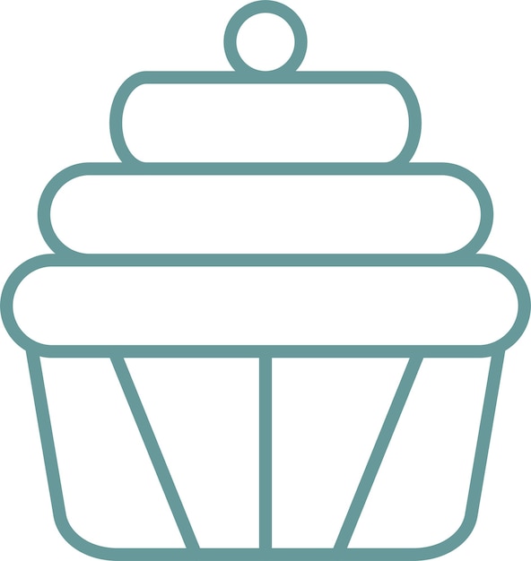 Diseño vectorial de cupcakes Estilo de icono