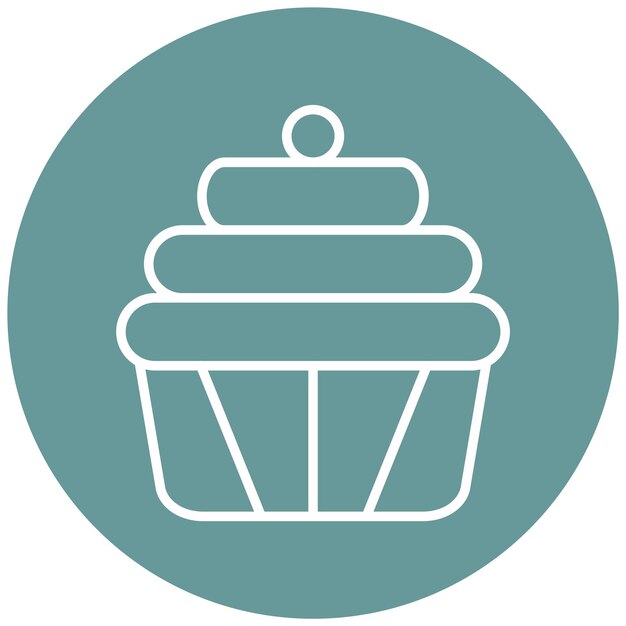 Diseño vectorial de cupcakes Estilo de icono