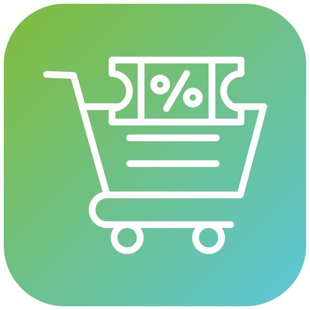 Diseño vectorial de cupones de carrito Estilo de icono