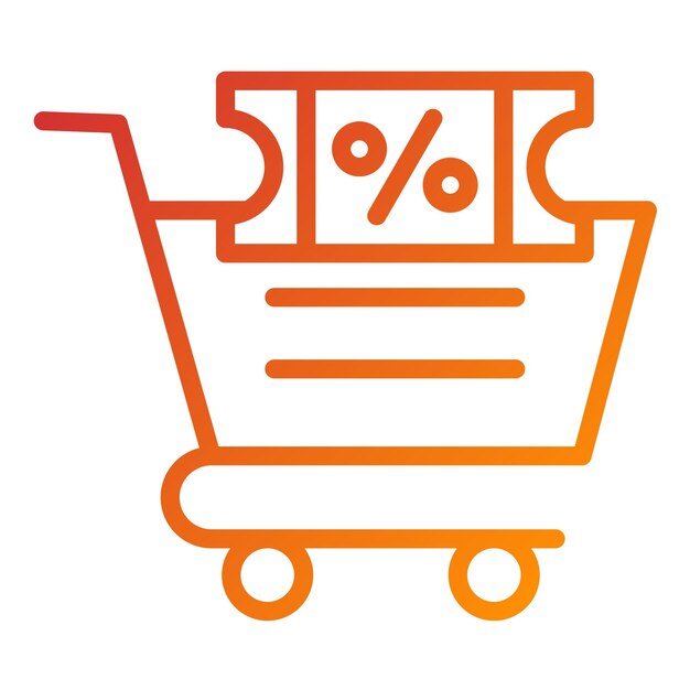 Diseño vectorial de cupones de carrito Estilo de icono