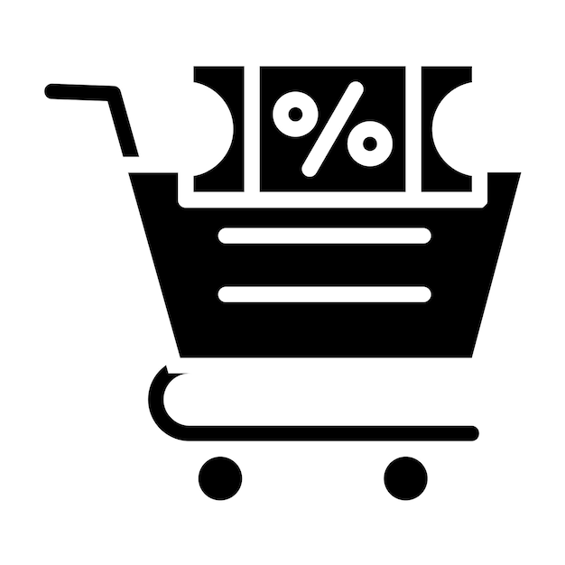 Diseño vectorial de cupones de carrito Estilo de icono
