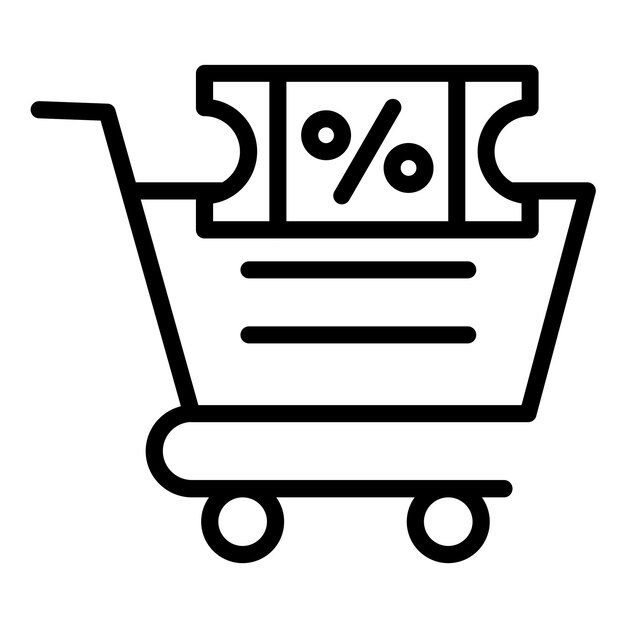 Diseño vectorial de cupones de carrito Estilo de icono