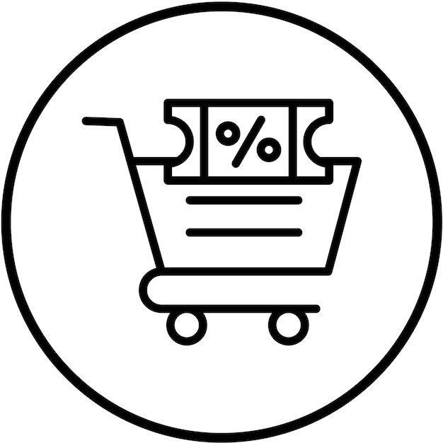 Diseño vectorial de cupones de carrito Estilo de icono