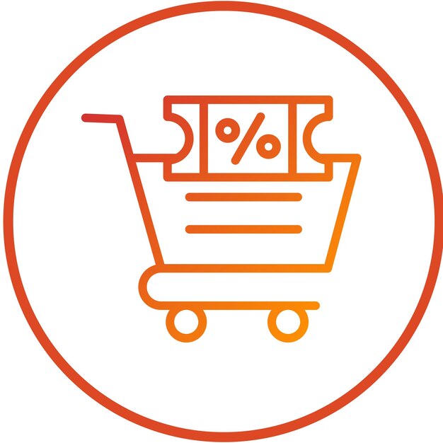 Diseño vectorial de cupones de carrito Estilo de icono