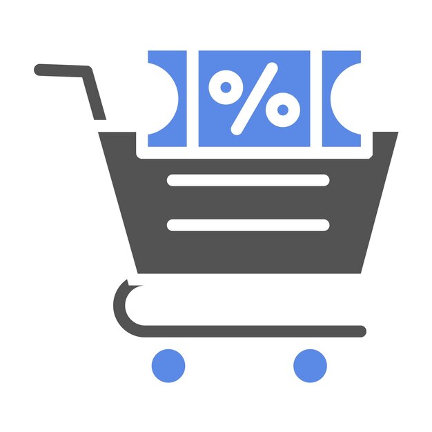 Diseño vectorial de cupones de carrito Estilo de icono
