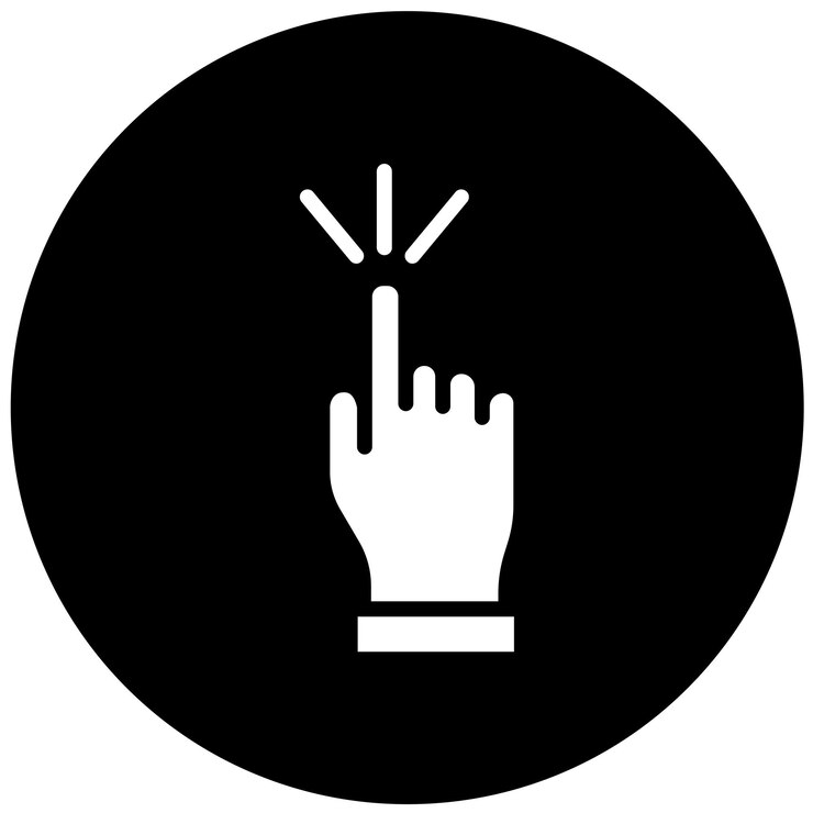 Vector diseño vectorial cursor haga clic en el estilo del icono