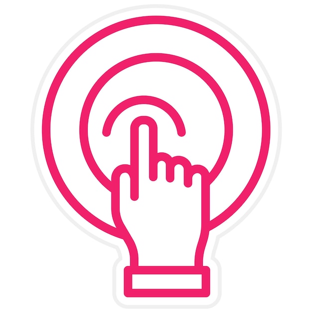 Diseño vectorial Cursor hecho clic Estilo del icono