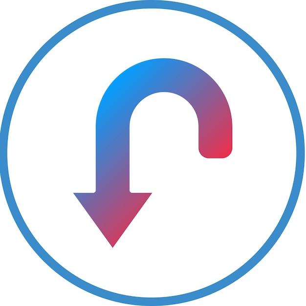 Diseño vectorial curvado hacia abajo Estilo de icono
