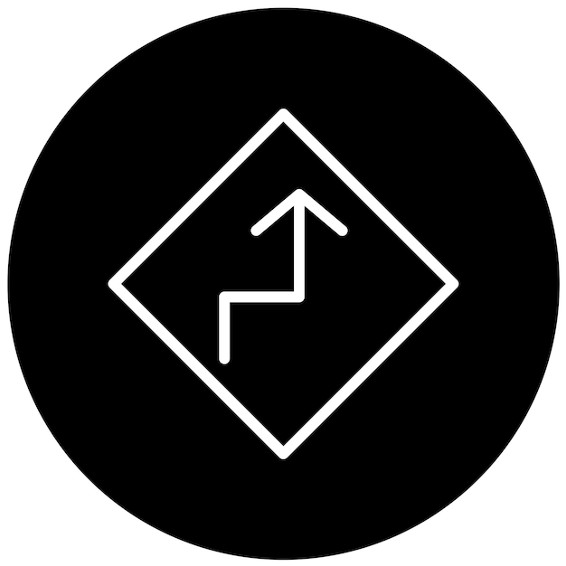 Diseño vectorial de curvas por delante Estilo del icono