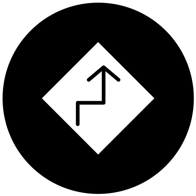 Diseño vectorial de curvas por delante Estilo del icono