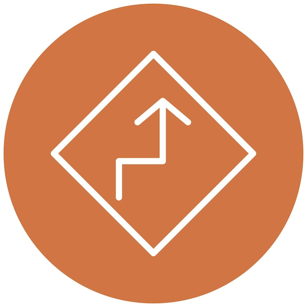 Diseño vectorial de curvas por delante Estilo del icono