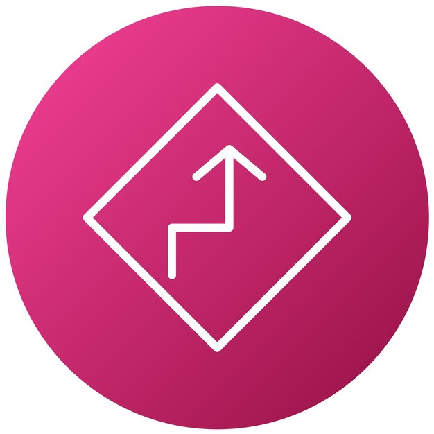 Diseño vectorial de curvas por delante Estilo del icono