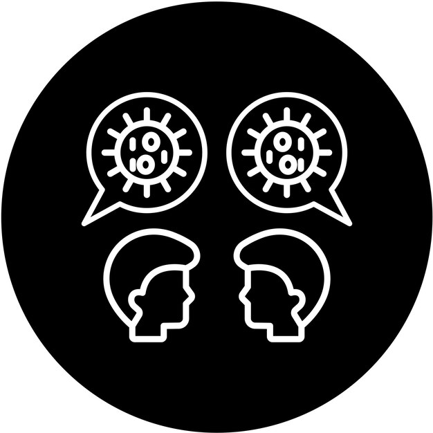Diseño vectorial de debate de bioética Estilo del icono