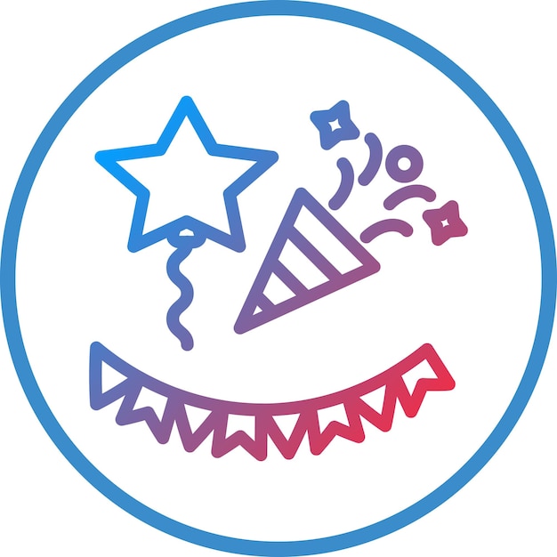 Diseño vectorial Decoración de fiestas Estilo de icono